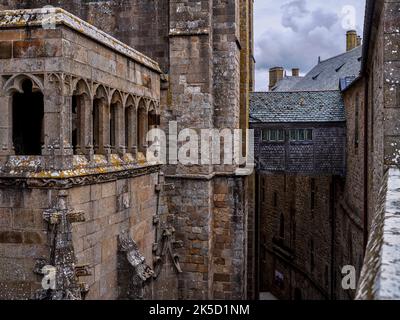 Impressioni a Mont Saint-Michel, Normandia, Francia Foto Stock