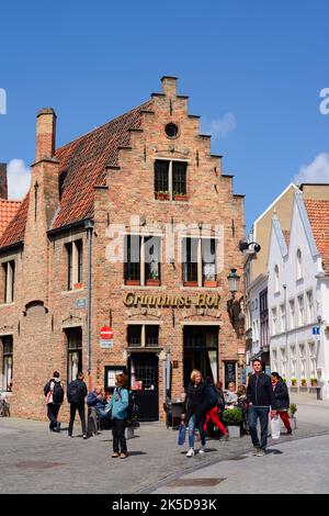 Ristorante Gruuthuse Hof, Bruges, Fiandre Occidentali, Fiandre, Belgio Foto Stock