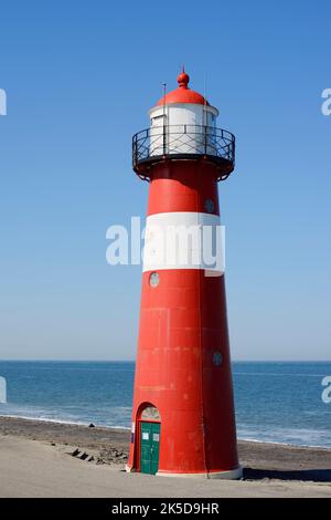 Noorderhoofd Lighthouse, Westkapelle, Walcheren, Zeeland, Paesi Bassi Foto Stock