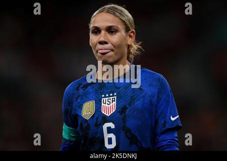 Trinity Rodman of USA durante la partita internazionale amichevole tra Inghilterra Donne e Stati Uniti al Wembley Stadium, Londra, Venerdì 7th ottobre 2022. Foto Stock