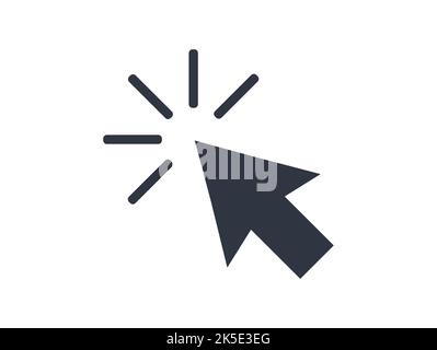 Icona del cursore nero isolato. Vettore di desing piatto. Illustrazione Vettoriale