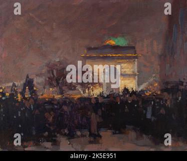 11 novembre 1920. Installation des cendres du soldat inconnu sous l'Arc de Triomphe de l'Etoile, 1920. Foto Stock