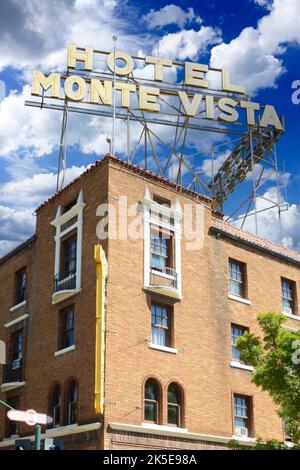Hotel Monte Vista (3 stelle) all'angolo tra N San Francisco e e Aspen nel centro di Flagstaff, Arizona Foto Stock