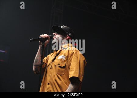 Curitiba, Parana, Brasil. 7th Ott 2022. (INT) Concerto di Detonautas durante la Rock Session 2022 a Curitiba. Credit: ZUMA Press, Inc./Alamy Live News Foto Stock