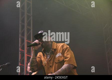 Curitiba, Parana, Brasil. 7th Ott 2022. (INT) Concerto di Detonautas durante la Rock Session 2022 a Curitiba. Credit: ZUMA Press, Inc./Alamy Live News Foto Stock