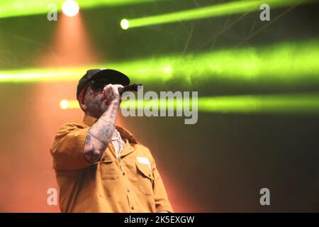 Curitiba, Parana, Brasil. 7th Ott 2022. (INT) Concerto di Detonautas durante la Rock Session 2022 a Curitiba. Credit: ZUMA Press, Inc./Alamy Live News Foto Stock