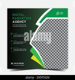 Banner di marketing aziendale digitale per modello di post sui social media, promozione banner, pubblicità aziendale per il marketing sui social media Illustrazione Vettoriale