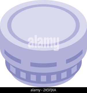 Vettore isometrico dell'icona del rilevatore di fumo. Sensore di allarme. Casa di sicurezza Illustrazione Vettoriale