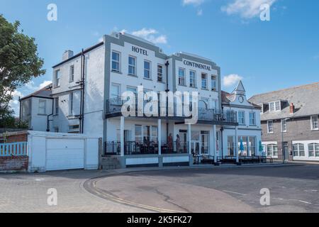 L'Hotel Continental si trova sul lungomare di Whitstable, Kent, Regno Unito. Foto Stock