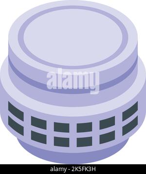 Vettore isometrico dell'icona del dispositivo di sicurezza. Rilevatore di fumo. Sensore di allarme Illustrazione Vettoriale