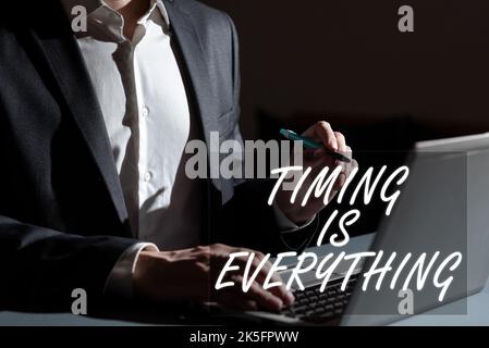 La visualizzazione dei segni il tempo è tutto. Parola per fare ora è veloce e preciso rispettare le scadenze Foto Stock