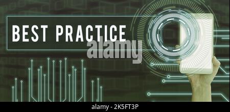 Best practice per la didascalia concettuale. Business idea fuoco selettivo idee comprovate per il successo ed efficace Foto Stock