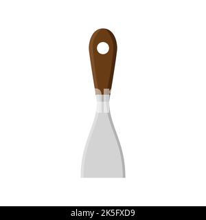 Icona raschiatore in stile line art. Illustrazione del vettore a spatola. Illustrazione Vettoriale