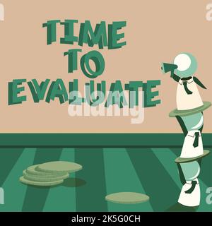 Scrittura visualizzazione testo tempo di valutazione. Panoramica aziendale Valutazione e verifica dell'ispezione di revisione aziendale Foto Stock