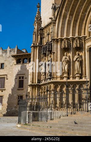 Basilica Chiesa di Santa Maria a Vilafranca del Penedes, Catalogna, Spagna Foto Stock