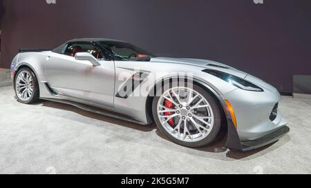 CHICAGO, il/USA - 13 FEBBRAIO 2015: 2015 Chevrolet Corvette Z06 auto, Chicago Auto Show (CAS). Foto Stock