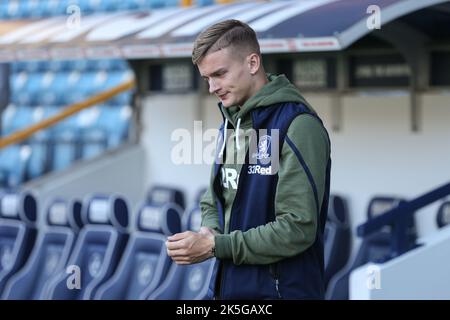 Londra, Regno Unito. 08th Ott 2022. Marcus Forss #21 di Middlesbrough in arrivo durante la partita del Campionato Sky Bet Millwall vs Middlesbrough al Den, Londra, Regno Unito, 8th ottobre 2022 (Foto di Arron Gent/News Images) a Londra, Regno Unito il 10/8/2022. (Foto di Arron Gent/News Images/Sipa USA) Credit: Sipa USA/Alamy Live News Foto Stock