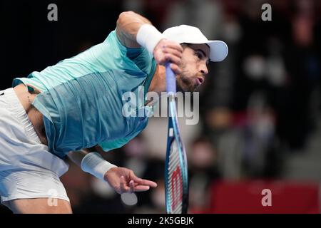 Ariake Colosseo, Tokyo, Giappone. 7th Ott 2022. Borna Coric (CRO), 7 OTTOBRE 2022 - Tennis : Rakuten Japan Open Tennis Championships 2022 Men's Singles Quarter Final match all'Ariake Colosseum, Tokyo, Giappone. Credit: Naoki Morita/AFLO SPORT/Alamy Live News Foto Stock