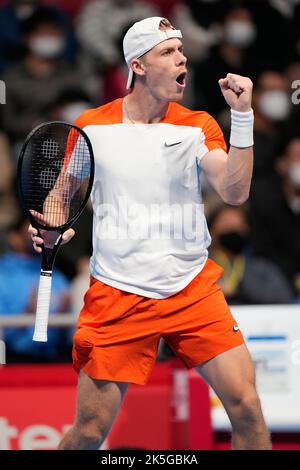 Ariake Colosseo, Tokyo, Giappone. 7th Ott 2022. Denis Shapovalov (CAN), 7 OTTOBRE 2022 - Tennis : Rakuten Japan Open Tennis Championships 2022 incontro finale del quartiere delle Singles maschili all'Ariake Colosseum, Tokyo, Giappone. Credit: Naoki Morita/AFLO SPORT/Alamy Live News Foto Stock