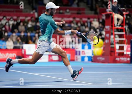 Ariake Colosseo, Tokyo, Giappone. 7th Ott 2022. Borna Coric (CRO), 7 OTTOBRE 2022 - Tennis : Rakuten Japan Open Tennis Championships 2022 Men's Singles Quarter Final match all'Ariake Colosseum, Tokyo, Giappone. Credit: Naoki Morita/AFLO SPORT/Alamy Live News Foto Stock