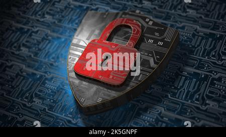 Protezione dei dati personali, illustrazione concettuale. Foto Stock