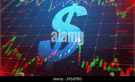 Tasso di interesse in dollari, illustrazione Foto Stock