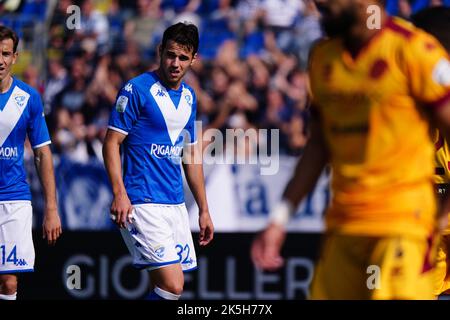 Stadio Mario Rigamonti, Brescia, Italia, 08 ottobre 2022, Andrea Papetti (Brescia FC) durante il Brescia Calcio vs COME Cittadella - Campionato Italiano di calcio Serie B. Foto Stock