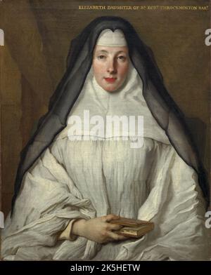 Ritratto di Elizabeth Throckmorton, Pittura di Nicolas de Largillière Elizabeth Throckmorton, Canonessa dell'Ordine dei Dames Augustines Anglaises Foto Stock