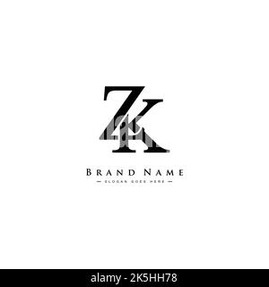 Logo minimal Business per alfabeto ZK - lettera iniziale Logo Z e K - Logo monogramma semplice Illustrazione Vettoriale