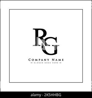 Lettera iniziale Logo RG - Logo Simple Business per alfabeto R e G - Logo Simple Monogram Illustrazione Vettoriale