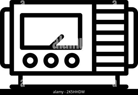 Icona generatore di cancelleria vettore di contorno. Energia elettrica. Apparecchiature mobili Illustrazione Vettoriale