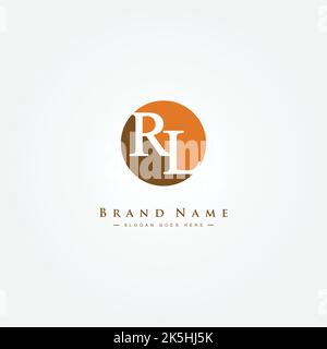 Lettera iniziale Logo RL - Logo semplice Business per alfabeto R e L - Logo semplice monogramma Illustrazione Vettoriale