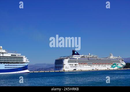 Giada norvegese, porto di Corfù, Grecia, Europa Foto Stock