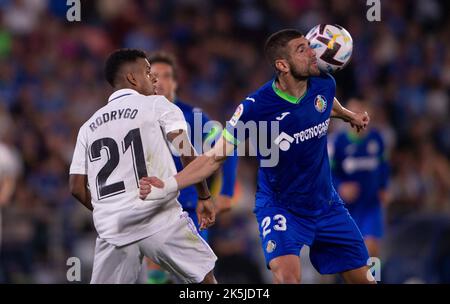 Madrid, Spagna. 08th Ott 2022. La Liga 08 Ottobre 2022; Stadio Coliseo Alfonso Perez, Madrid, Spagna; uomini la Liga Santander, Getafe vs Real Madrid Rodrygo 900/Cordon Press Credit: CORDON PRESS/Alamy Live News Foto Stock