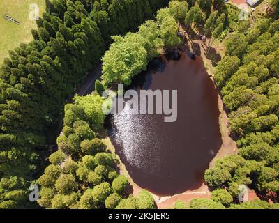 Laghi, scogliere e catene montuose delle Azzorre Foto Stock