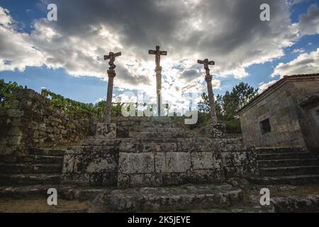 tre croci di pietra Foto Stock