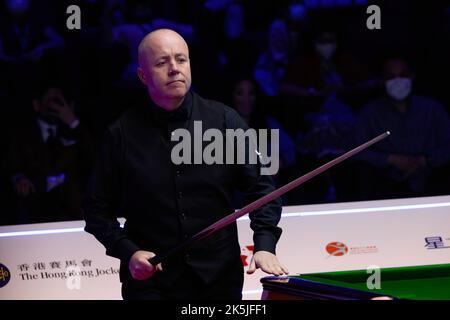 Hong Kong, Cina. 08th Ott 2022. John Higgins visto durante la semifinale contro Marco fu il Day 3 del torneo di snooker dei Masters di Hong Kong 2022. Punteggio finale; Marco fu 6:5 John Higgins. Credit: SOPA Images Limited/Alamy Live News Foto Stock