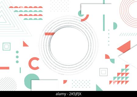 Astratto colorato con combinazione di forme geometriche Design di sfondo. Utilizzabile per biglietto d'auguri, banner, landing page, sfondo presentazione Illustrazione Vettoriale