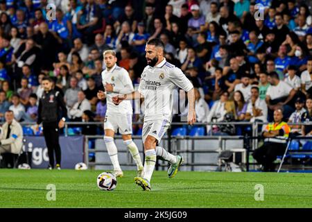 GETAFE, SPAGNA - 8 OTTOBRE: Dani Carvajal del Real Madrid CF durante la partita tra Getafe CF e Real Madrid CF della Liga Santander il 8 ottobre 2022 al Colosseo Alfonso Pérez di Getafe, Spagna. (Foto di Samuel Carreño/ PX Images) Foto Stock