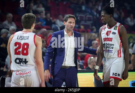 Sam Rotsaert, allenatore capo di Spirou, nella foto durante una partita di basket tra Spirou Charleroi e RSW Liege Basket, sabato 08 ottobre 2022 a Charleroi, il 02° giorno del National Round Belgium nei campionati belgi di basket della prima divisione della 'BNXT League'. BELGA PHOTO VIRGINIE LEFOUR Foto Stock