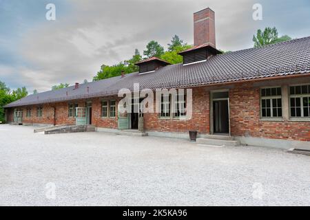 Dachau, Germania - 4 luglio 2011 : Memoriale del campo di concentramento di Dachau. Campo di concentramento nazista dal 1933 al 1945. Camere a gas e crematorio buil Foto Stock