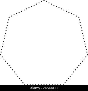 Simbolo eptagono icona vettoriale a forma punteggiata per un elemento ui di grafica creativa in un'illustrazione di pittogramma Illustrazione Vettoriale