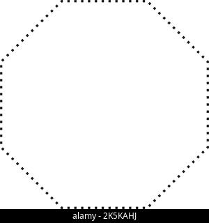 Simbolo ottagono icona vettoriale a forma punteggiata per l'elemento ui di un disegno grafico creativo in un'illustrazione di pittogramma Illustrazione Vettoriale