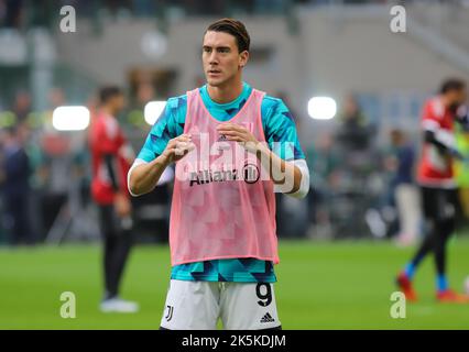 Milano ottobre 8 Stadio G Meazza - Milano - Juventus serie A - campione serie A Tim 2022/23 AC Milano - FC Juventus nella foto : vlahovic Foto Stock