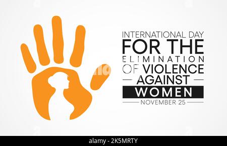 La Giornata Internazionale per l'eliminazione della violenza contro le donne si celebra ogni anno il 25 novembre Illustrazione Vettoriale