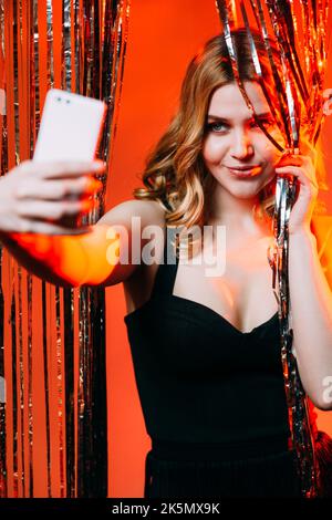 festa selfie compleanno donna festa umore vacanza Foto Stock