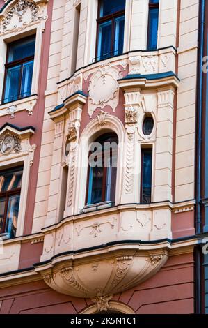 Architettura barocca nel quartiere ebraico di Praga, Repubblica Ceca. Foto Stock