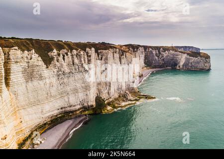 Pointe de la Courtine, Étretat, Normandia, Francia Foto Stock