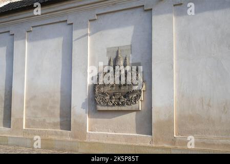 Copenaghen, Danimarca. Ottobre 2022. La mappa dei rilievi della piazza Amalienborg vicino alla piazza omonima. Foto Stock