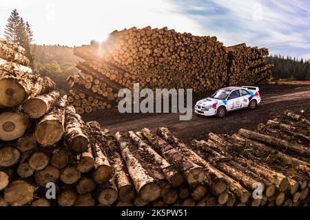 29 MOREL Jean-Luc, ROMERO Pascal, SUBARU WRX N4, azione durante la Rallye Terre des Cardabelles, 5th° round del Championnat de France des Rallyes Terre 2022, dal 7 al 9 ottobre a Millau, Francia - Foto Bastien Roux / DPPI Foto Stock